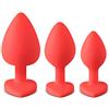 BeHorny Set di tappi in silicone di alta qualità, colore: rosso