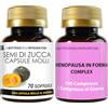 LABOTTEGADEGLIINTEGRATORI Set Semi di Zucca 70 Softgels e Menopausa In Forma Complex 100 Compresse con Kudzu e Trifoglio Rosso Ricchi in Isoflavoni Cimicifuga Agnocasto Moringa Salvia Dioscorea Verbena | Una al dì