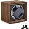 Feibrand Scatola Tempo Carica Orologi Automatici, Watch Winder Box porta Orologio Automatico con Motore Silenzioso per 1 Orologi - Scatole Caricatore Ricarica Macchina Orologio in Legno Alimentato da USB, Nero
