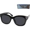 Mini Brille - Occhiali da Sole da Lettura Moderni Rettangolari con Montatura Spessa Grande in Plastica (Nero), con Custodia, Oversize Occhiali da Lettura Donna + 2.0 Diottrie