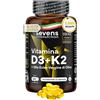 SEVENS NUTRITION Vitamina D3 K2 - Alto Dosaggio y Assorbimento - Vitamina D3 2.000 U.I. e 100 µg di Vitamin K2 MK7 per Sistema Immunitario, Ossa e Denti - Con Olio Extravergine di Oliva - 180 Softgel Senza Glutine