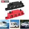 NONE Blocco di distribuzione dell'alimentazione per roulotte RV 4 vie 48V 250A DC Bus Bar Elettrogiunzione per accessori per auto camion barche Borchie M8 M10