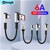 elough Cavo dati corto da 25 cm/50 cm Cavo USB tipo C a tipo C a gomito da 90 gradi Cavo di ricarica rapida per Iphone15 Xiaomi Samsung Power Bank