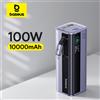 Baseus 100W 10000mAh Power Bank Cavo USB-C retrattile incorporato Batteria esterna portatile PD Power Bank per Samsung iPad iPhone