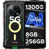 DOOGEE Fire 7 Pro 5G Telefono Rugged con Doppia Luce da Campeggio 1200LM, Batteria 13000mAh, Schermo 6.6'', Smartphone Android 15 con Supporto PoC