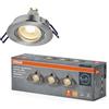 OSRAM Faretto da incasso LED Spot Set DIM 6W 827 nichel satinato 85mm, 500lm 2700K bianco caldo, CRI≥80, dimmerabile in alluminio, set da 3