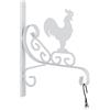 Relaxdays Gancio Portavasi, per Vasi e Cesti Sospesi, Lanterne e Campane, Fissaggio a Parete, HLP: 30x25,5x2 cm, Bianco, Ferro