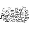 Relaxdays Formine per Biscotti, Set da 36 Stampi, Forme Dinosauri e Stelline, Accessori, Stampini in Acciaio, Argentate