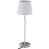 Relaxdays Lampada da Tavolo Vintage, Abat Jour da Comodino, Paralume in Stoffa, Base in Metallo, Attacco E14, Bianco