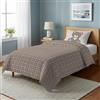 PENSIERI DELICATI Parure Copripiumino Singolo 100% Cotone, Completo di Sacco 155x200cm e 1 Federa 52x82cm, Made in Italy, Copripiumino Lavabile In Lavatrice A 40°, Fantasia Tartan Orsetto Beige