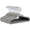 Amazon Basics Grucce in velluto per vestiti di neonati e bambini, antiscivolo, 29,5 cm, confezione da 50, Grigio