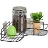 Relaxdays Scaffale ad Angolo per la Cucina, Mensola Angolare da Incollare, Portaspezie da Parete, 5,5 x 26 x 26 cm, Nero