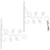 Relaxdays Set da 2 Ganci Portavasi, per Vasi Sospesi, Lanterne, Fissaggio a Parete, Foglie, HxLxP: 30x29,5x2 cm, Bianco, Ferro, H x L x P: 30 x 29,5 x 2 cm ca