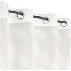 Atout Ciel Tenda stampata con foglie, 50% poliestere riciclato, con occhielli, 140 x 240 cm, pronta da appendere, colore: bianco