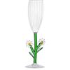 Ichendorf Milano Flute Ottico Margherita, Collezione Botanica, 16 cl, Vetro Borosilicato, Fatto a Mano
