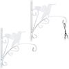 Relaxdays Set da 2 Ganci Portavasi, per Vasi e Cesti Sospesi, Lanterne, Fissaggio a Parete, HxLxP: 30x29,5x2 cm, Bianco, Ferro