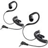 HYSHIKRA Lightweight Soft G-Shape - Cuffie con jack da 3,5 mm - One Ear - Liste Only - Cuffie walkie talkie per radio bidirezionali Motorola, Kenwood, Icom, Yaesu, Alinco, Adi (EH06, 2)