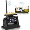 Podofo Telecamera posteriore senza fili WiFi stabile, telecamera di retromarcia 1080P con impermeabile, ricarica solare, base magnetica, aiuto alla retromarcia per camion/rimorchi/RV