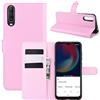 Generico Custodia compatibile con WIKO VIEW 4 W-V851 V830 / VIEW 4 LITE W-V730 COVER flip LIBRO STAND GEL silicone eco pelle protezione magnetica portafoglio porta carte vano card (Rosa chiaro)