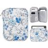 TiMOVO 6-7 Pollici Custodia per Tablet, Paperwhite/Colorsoft Signature Edition, Custodia Protettiva con Tasca per E-Reader/Oasis e Dispositivi Kobo, Fiore Blu&Bianco