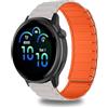 CeiBand 20mm Cinturino Magnetico per Garmin Vivoactive 6/5/Venu Sq 2/Approach S50, Sportivo Cinturini Silicone per Garmin Forerunner 165/245/570 42mm/645 - Bianco Arancione