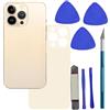 LiXiongBao Vetro di ricambio posteriore per iPhone 13 Pro Back Glass con adesivo preinstallato vetro di ricambio + kit di attrezzi di riparazione (oro)