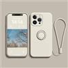 Ykerey Custodia per iPhone 13 mini con 360° Regolabile Anello Supporto Cover Ultra Sottile TPU Antiurto Silicone Protettiva Cover con Laccio per iPhone 13 mini, Bianco