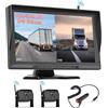 Hikity Kit Telecamera di Retromarcia Wireless con Monitor HD IPS LCD da 10 e 2 Telecamera Posteriore, Segnale Digitale Stabile, IP68 Impermeabile Visione Notturna, 12-24V per Camper, Auto, Camion