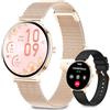 Atopment Smartwatch Donna Uomo 2026 Durata Piu Giorni 1.32Amoled Rotondo Digitale Ultrasottile Elegante Impermeabile Notifica App Esercizio Fitness Chiamata Bluetooth Compatibile Android e Ios (Oro rosa)