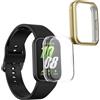 kwmobile Set 2x Custodia Smartwatch Compatibile con Samsung Galaxy Fit 3 Cover - Case Silicone Protezione Orologio Fitness trasparente/oro