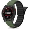 ToVioc Cinturini Silicone per 51mm of Garmin Fenix 8 Pro/Quatix 8/Tactix 8/D2 Mach 2, Cinturino Magnetico QuickFit 26mm per Garmin Fenix 7X/7X Pro/6X, D2 Mach 1 Pro, Enduro 3/2 - Verde & Nero