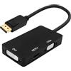YARCHONN YARHONN DisplayPort a HDTV VGA DVI Adattatore DP a VGA DVI HDTV 3 in 1 Adattatore Convertitore Maschio a Femmina per PC Laptop TV Proiettore
