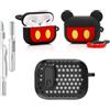 LEWOTE 3 in 1 Compatibile con Apple Airpods Pro (2a/1a Generazione) Custodia Protettiva Divertente e Carina con Kit Pulizia & Portachiavi (Mickey)