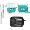 LEWOTE Custodia protettiva 3 in 1 compatibile con Apple AirPods Pro (2a/1a generazione) con kit di pulizia e portachiavi (Sully), nero