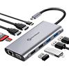 UtechSmart 11 in 1 Hub USB C Docking Station Triplo Schermo con 2 HDMI, VGA, Porta USB-C PD 3.0, Lettore Schede SD/TF, 4 Porte USB, Compatibile con MacBook e Laptop USB-C