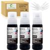 JoyPrinting 3x E104 Inchiostro Nero Cartucce Compatibile per Epson E104 Flaconi di Inchiostro Multipack per Ecotank ET-2820 ET-2710 ET-2720 ET-2815 ET-2810 ET-2826 ET-1810 ET‑2711 ET-2712 ET-2714