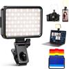Coovee 84 Professionale Luce Video, 3000-10000K 3 modalità di luce video, batterie integrate da 2000Mah, CRI 95+, luce selfie telefono a morsetto, luce per videoconferenza a per iPhone, iPad, laptop