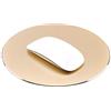 ProElife Premium 22-cm Round Aluminum Mouse Mat for Office Home laptop computer wireless wired mouse (Gold Colour)