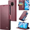 Rerzoiro Cover per Xiaomi Redmi Note 9S / Xiaomi Redmi Note 9 Pro Custodia Portafoglio [Blocco RFID] Premium Pelle PU Wallet Case Flip Libro con Porta Carte Slot Supporto Flip Case, Rosso