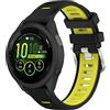 Yikamosi Compatibile con Garmin Forerunner 265S Cinturino per Donne,Doppio colore Sgancio Rapido Silicone Chiusura in acciaio inossidabile Cinturino di Ricambio per Forerunner 265S,Nero/Giallo