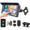 VSYSTO Schermo per moto, CarPlay e Android Auto Senza Fili, 5'' Schermo Carplay Moto con Doppia telecamera 1080P, Impermeabile IP65 Touchscreen con Navigation GPS, Bluetooth, Siri/Assistant, TPMS
