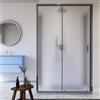 Parama Box doccia cromato 3 lati 80x135x80cm con porta scorrevole e doppia parete fissa vetro 6mm stampato h185cm | Madagascar