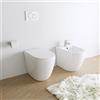 Parama Sanitari filo muro in ceramica vaso + bidet + sedile soft close | Roma