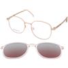 Crullé Attach C5 Clip-on | Occhiali da Vista con Clip da Sole | Prova Online | Unisex | Metallo | Quadrati | Oro rosa | Adrialenti