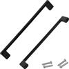 Aerzetix - C63898 - Set di 2 maniglie per mobili interasse 128mm - porte armadio cassetto decorazione interno arredamento cucina soggiorno assemblaggio - in metallo - finitura nero opaco