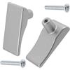 Aerzetix - Set di 2 Maniglie per Mobili in Metallo - 37x20x20mm - Finitura Argento Opaco - Porte Armadio Cassetto Decorazione Interno Arredamento Cucina Soggiorno