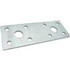 AERZETIX - C58352 - Set di 5 Piastre di montaggio perforate 35x100x2.5mm - 2 fori x Ø11mm e 8 fori x Ø5mm - in acciaio zincato Z275 - colore argento