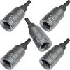 Aerzetix - Set da 5 - Punta Esagonale Inserto 3mm - Chiavi a Bussola 1/4 - C2071
