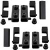 AERZETIX - C41060 - Set di 2 Coppie di Cerniere Pivottanti per Porta in Vetro Specchio - Vetrina - Materiale Acciaio - Finitura Nero