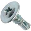 AERZETIX - C44674 - Set di 100 Viti per lamiera autoperforanti Ø4.2x13mm a testa larga bombata - con impronta PH/cruciforme - in acciaio zincato - fissaggio lamiera grondaia - colore argento